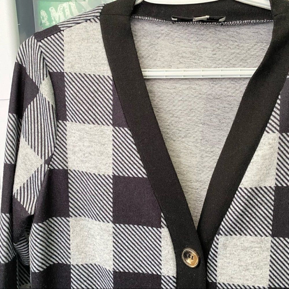 Luukse Plaid Checkered Button Front Cardigan - image 8